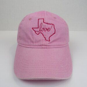Texas Love Cap Pink Embroidered Women's Adjustable One Size Ben Kaufman